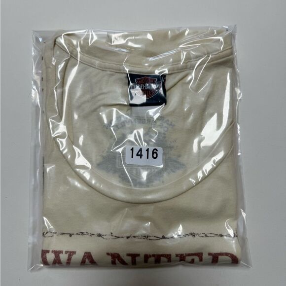 Harley Davidson Greenville SC Women’s Cream Graphic Scoop Neck Shirt Sz M - Picture 9 of 10